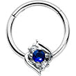 BodyCandy 16G 3/8 Clear Blue Gem Oval Swirl Hinged Segment Ring — back view