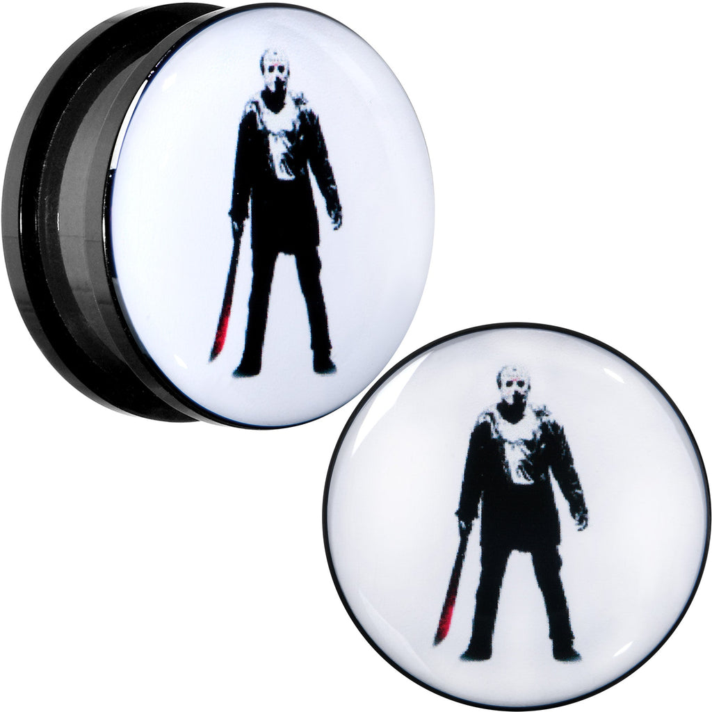 BodyCandy Licensed Friday the 13th Black Jason Voorhees Screw Fit Plug Set — detail close-up