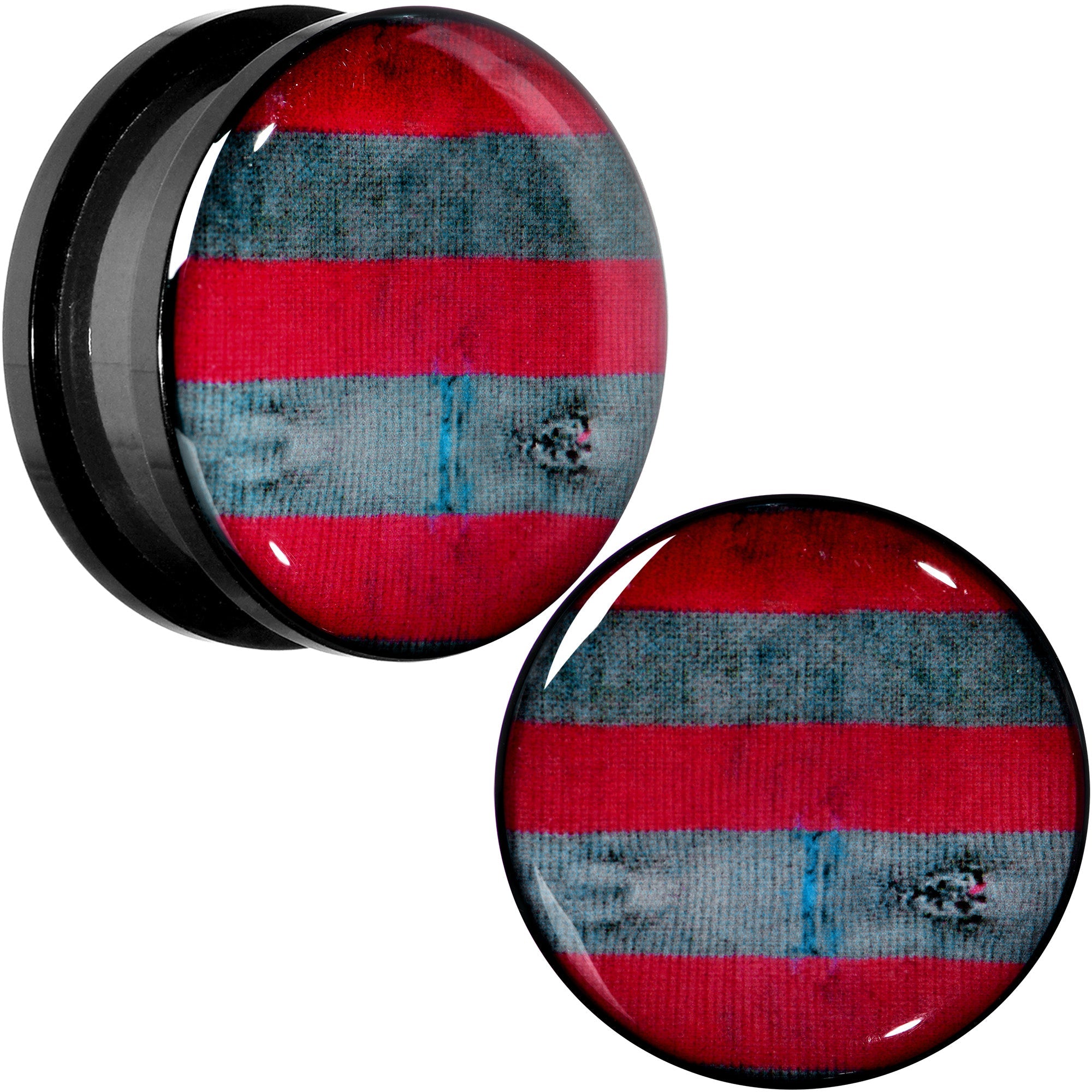 BodyCandy Licensed Nightmare on Elm Street Freddy Stripes Screw Fit Plug Set — detail close-up