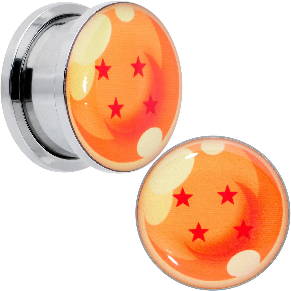 BodyCandy Licensed Dragonball Z Orange 4 Starball Screw Fit Plug Set — detail close-up
