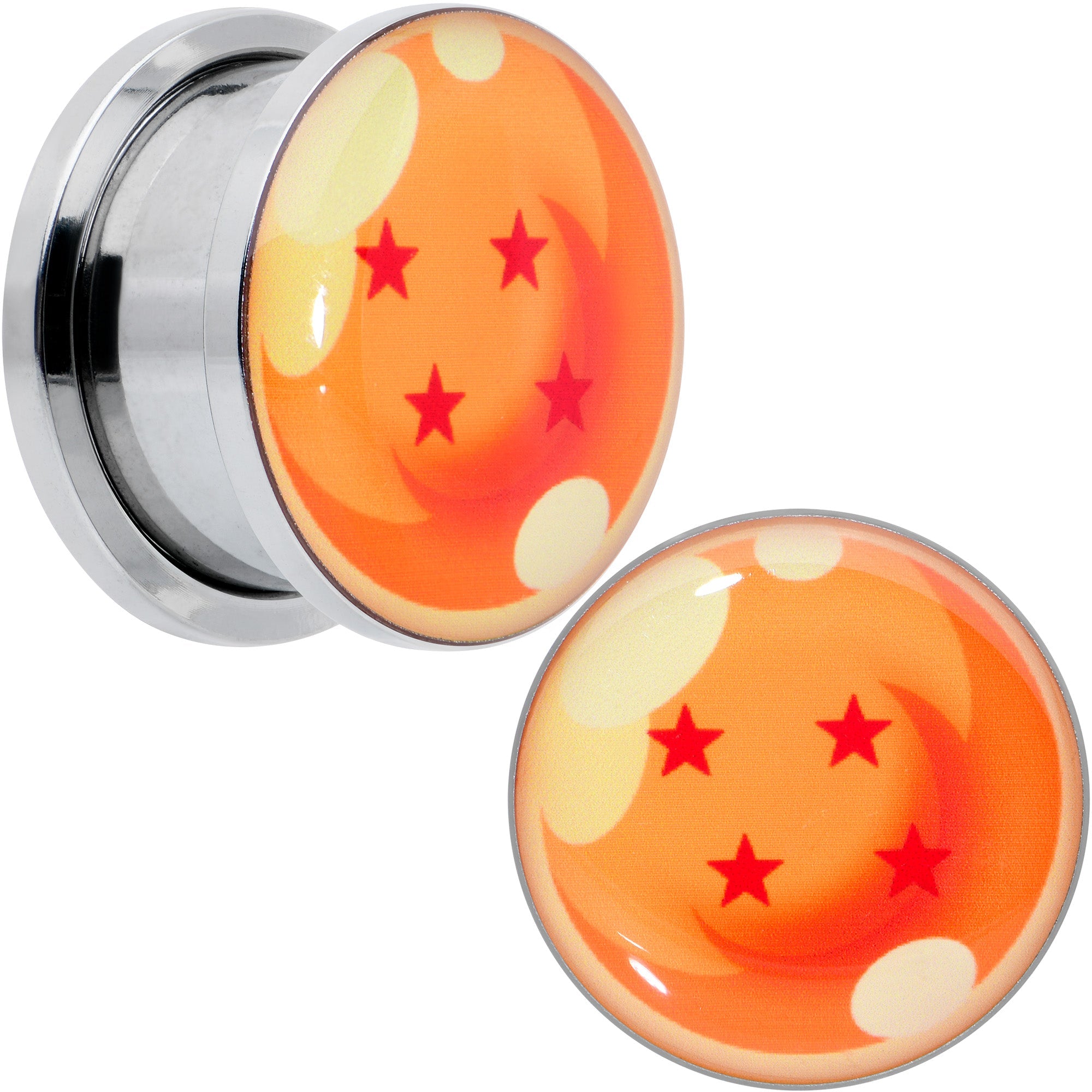 BodyCandy Licensed Dragonball Z Orange 4 Starball Screw Fit Plug Set — detail close-up