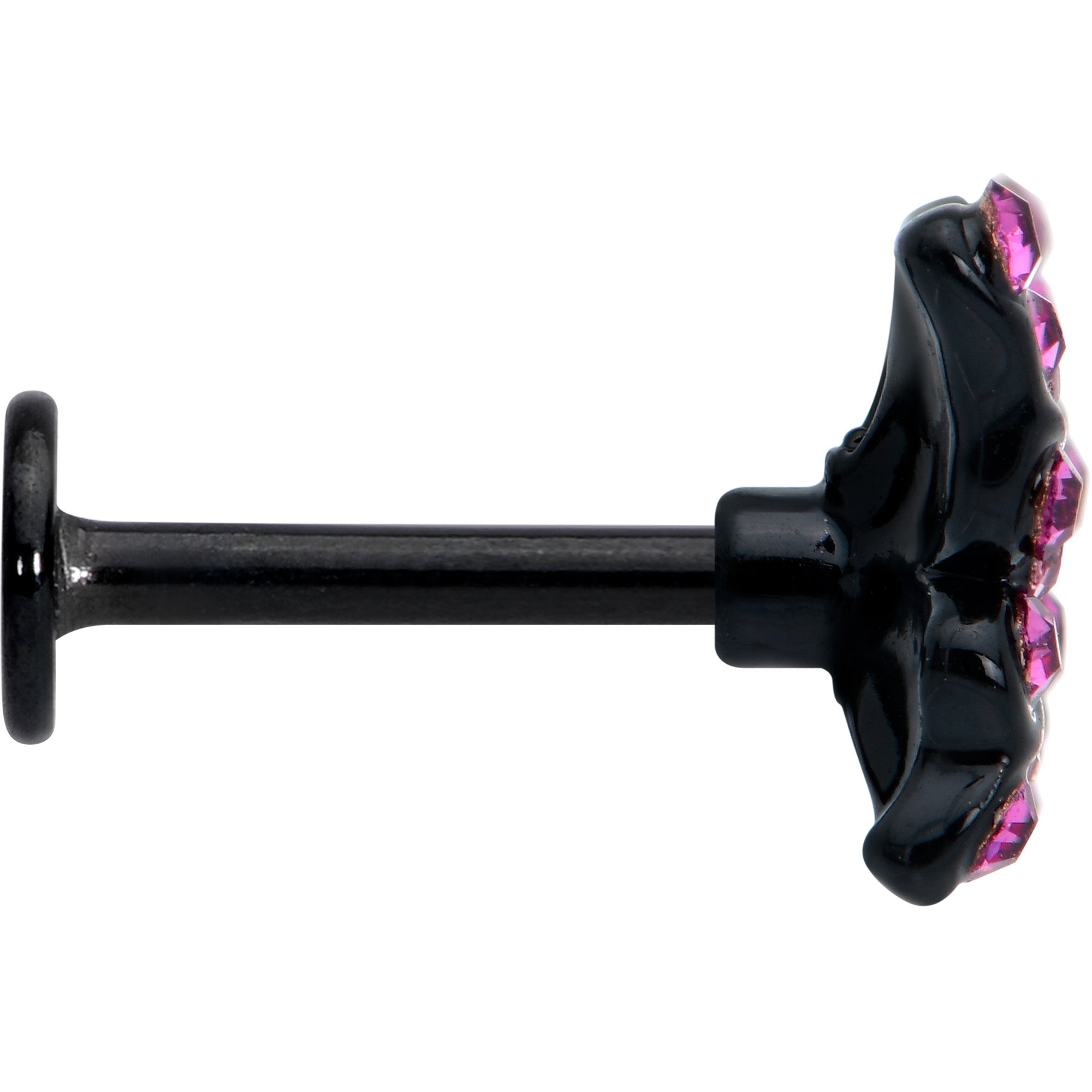 BodyCandy 16G 5/16 Pink Gem Black Midnight Butterfly Labret Monroe Tragus — lifestyle context