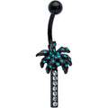 BodyCandy Clear Gem Black Night Palm Tree Dangle Belly Ring — main product shot