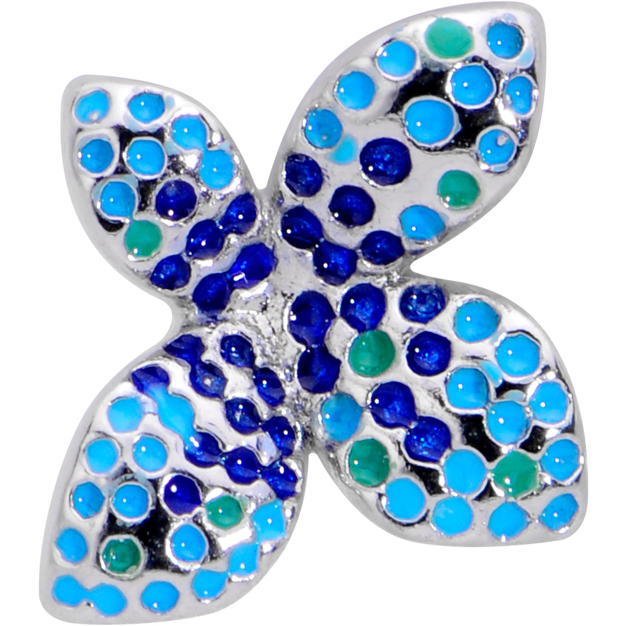 BodyCandy 16G 1/4 Glamour Butterfly Labret Tragus — detail close-up
