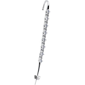 Clear CZ Gem Links Ear Cuff Bar Earring
