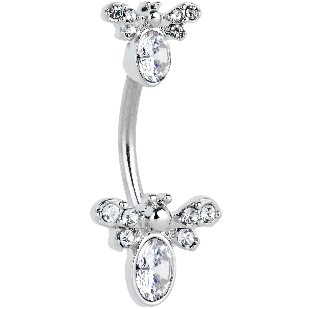 BodyCandy Clear Gem Fanciful Butterfly Double Mount Belly Ring — main product shot