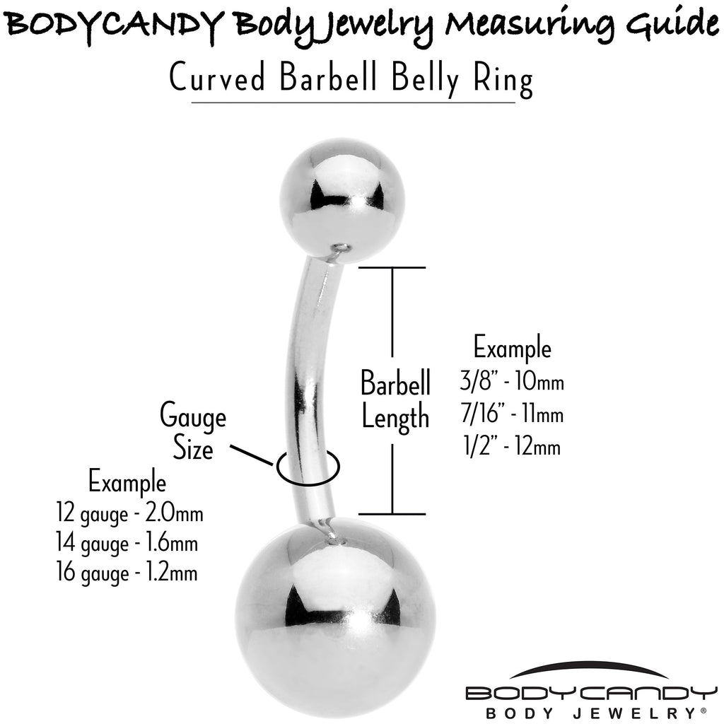 BodyCandy Clear Gem Fanciful Butterfly Double Mount Belly Ring — size reference