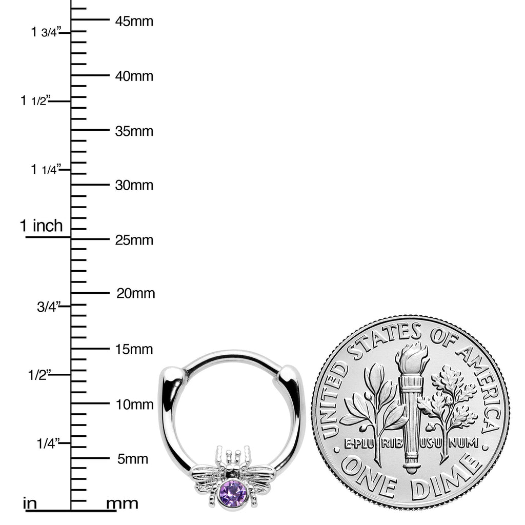 BodyCandy 16G 5/16 Purple Gem Ultra Fly Cartilage Clicker — lifestyle context