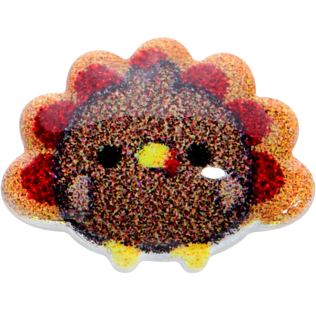 BodyCandy 16G 5/16 Sweet Tiny Turkey Thanksgiving Labret Monroe Tragus — detail close-up