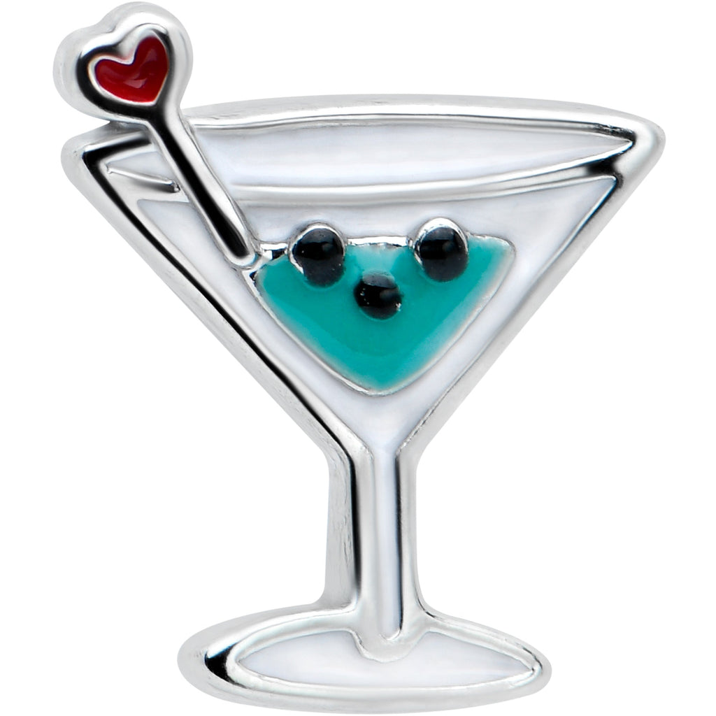 BodyCandy 16G 5/16 Sweet Martini Glass Heart Labret Monroe Tragus — detail close-up