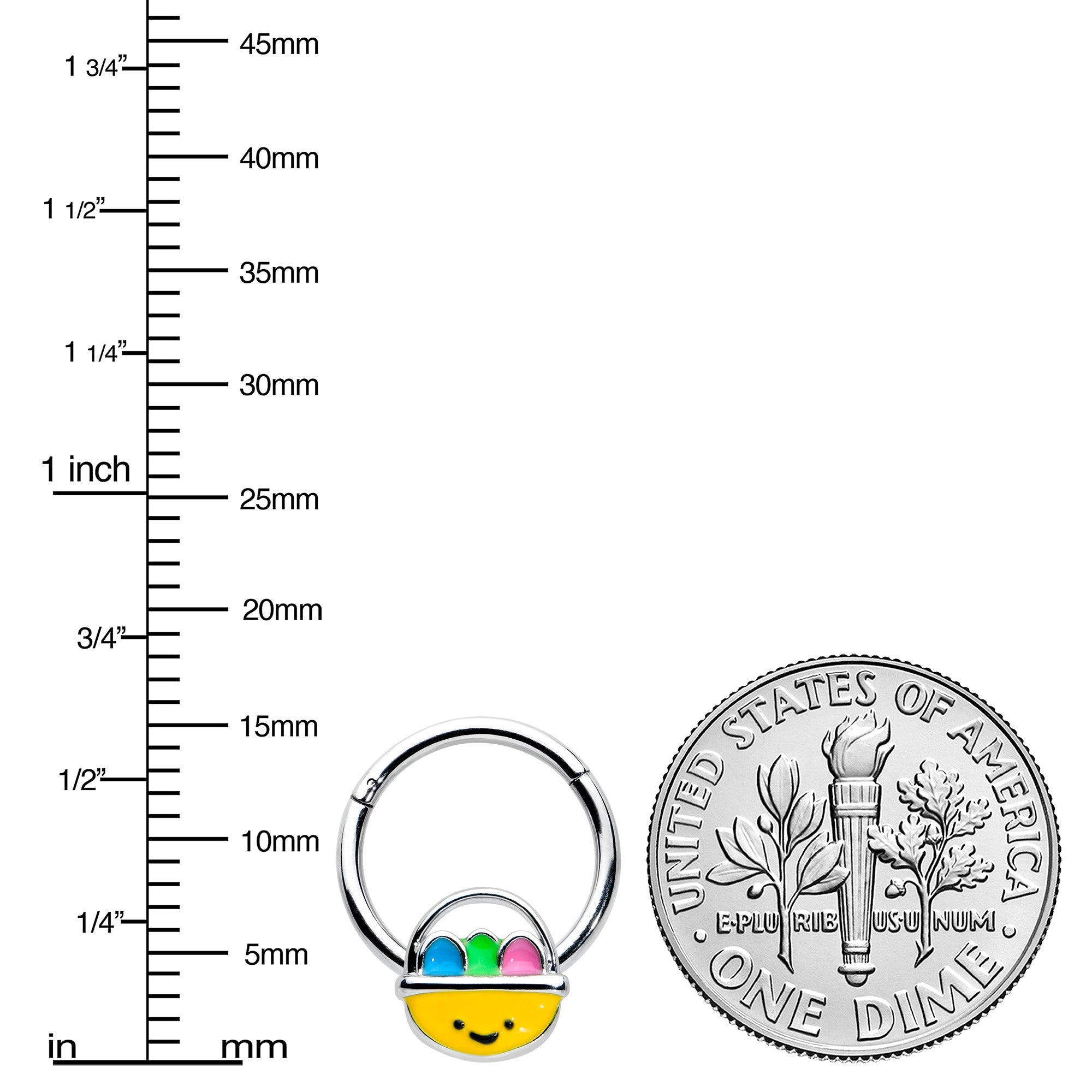BodyCandy 16G 3/8 Celebration Easter Easter Basket Hinged Segment Ring — lifestyle context