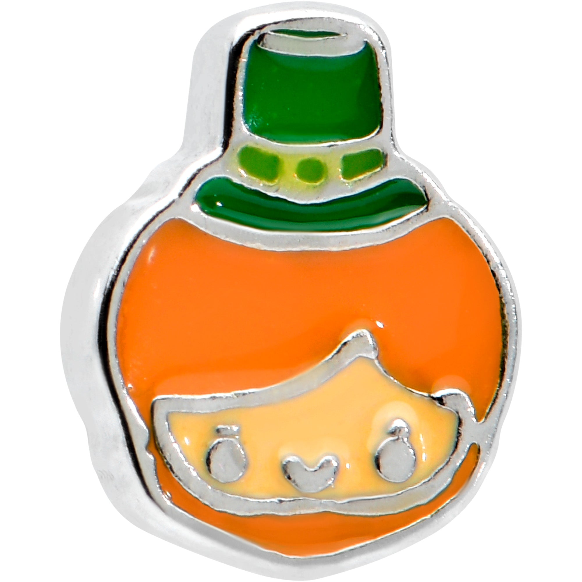 BodyCandy 16G 5/16 Sweet Happy Leprechaun St Patricks Labret Monroe Tragus — detail close-up