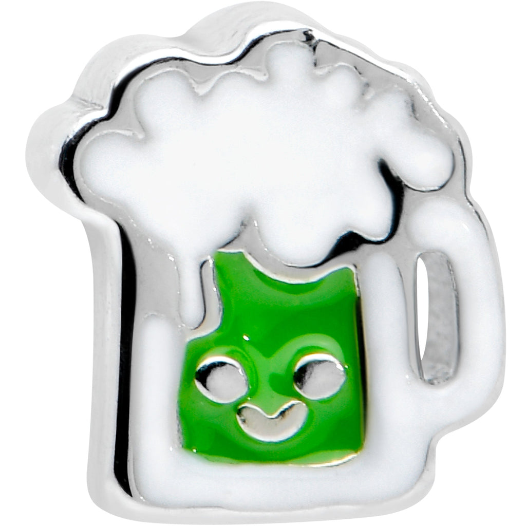 BodyCandy 16G 5/16 Sweet Happy Green Beer St Patricks Labret Monroe Tragus — detail close-up