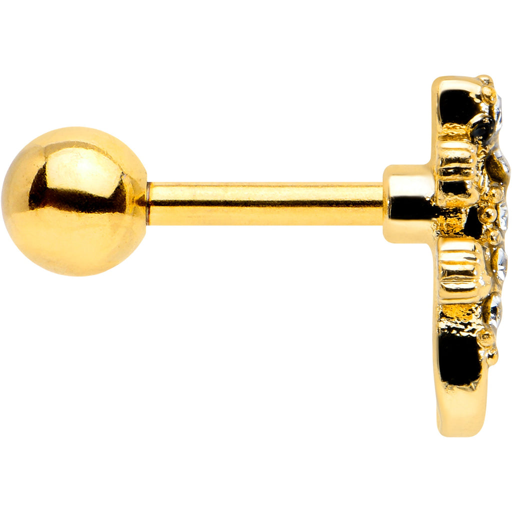 BodyCandy 16G 1/4 Clear Gem Gold Tone Luscious Lizard Cartilage Earring — lifestyle context