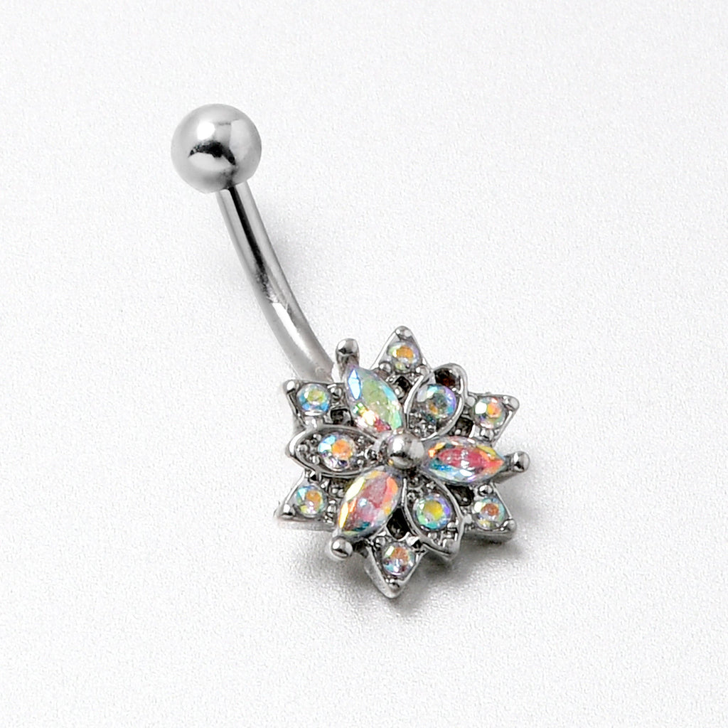 BodyCandy Aurora CZ Gem Snowflake Style Belly Ring — alternative angle