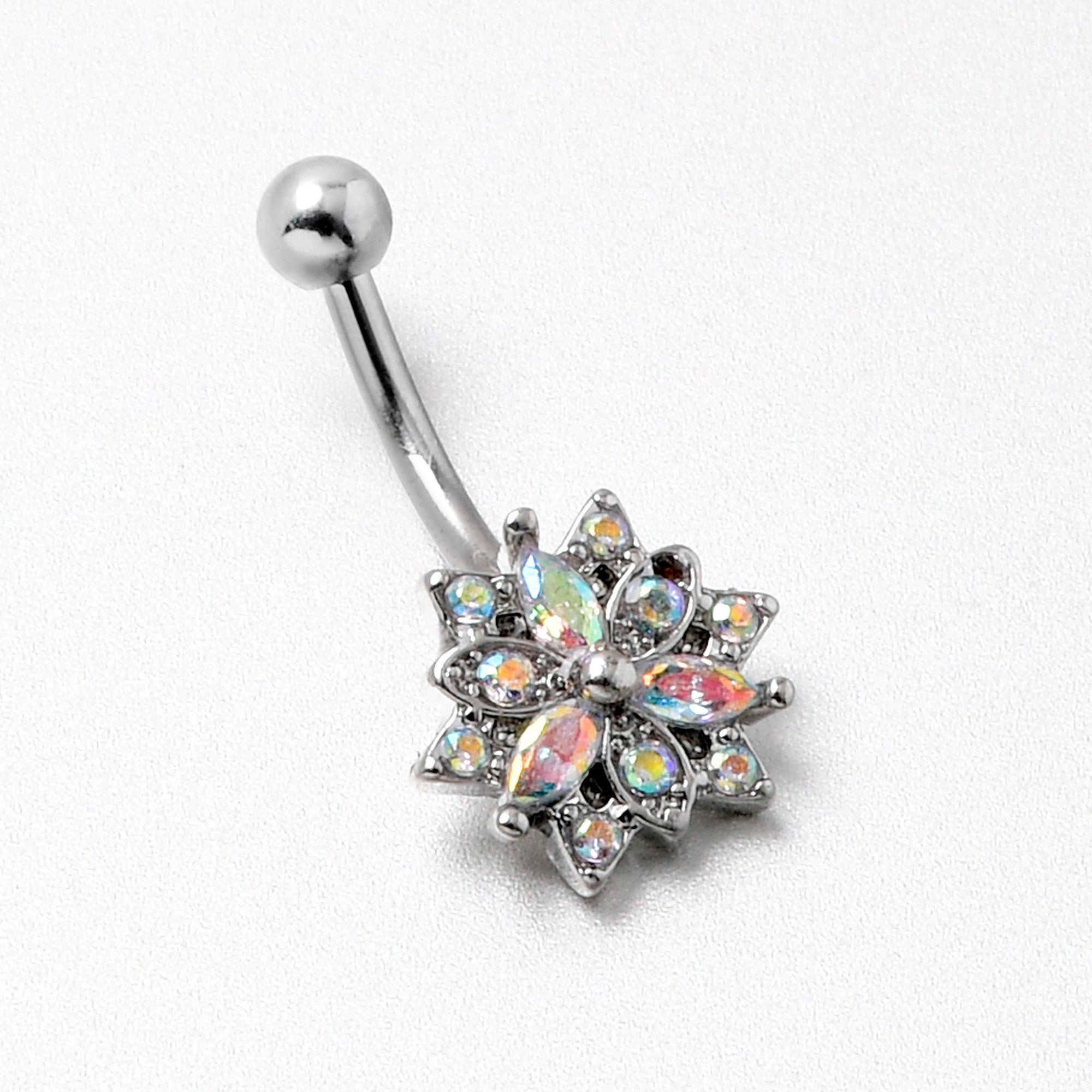 BodyCandy Aurora CZ Gem Snowflake Style Belly Ring — alternative angle