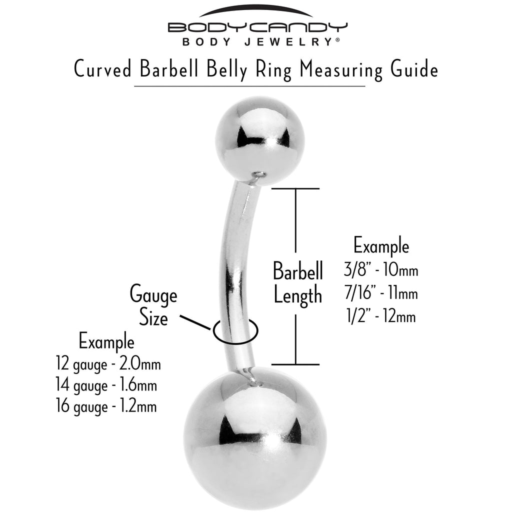 BodyCandy Aurora CZ Gem Snowflake Style Belly Ring — size reference