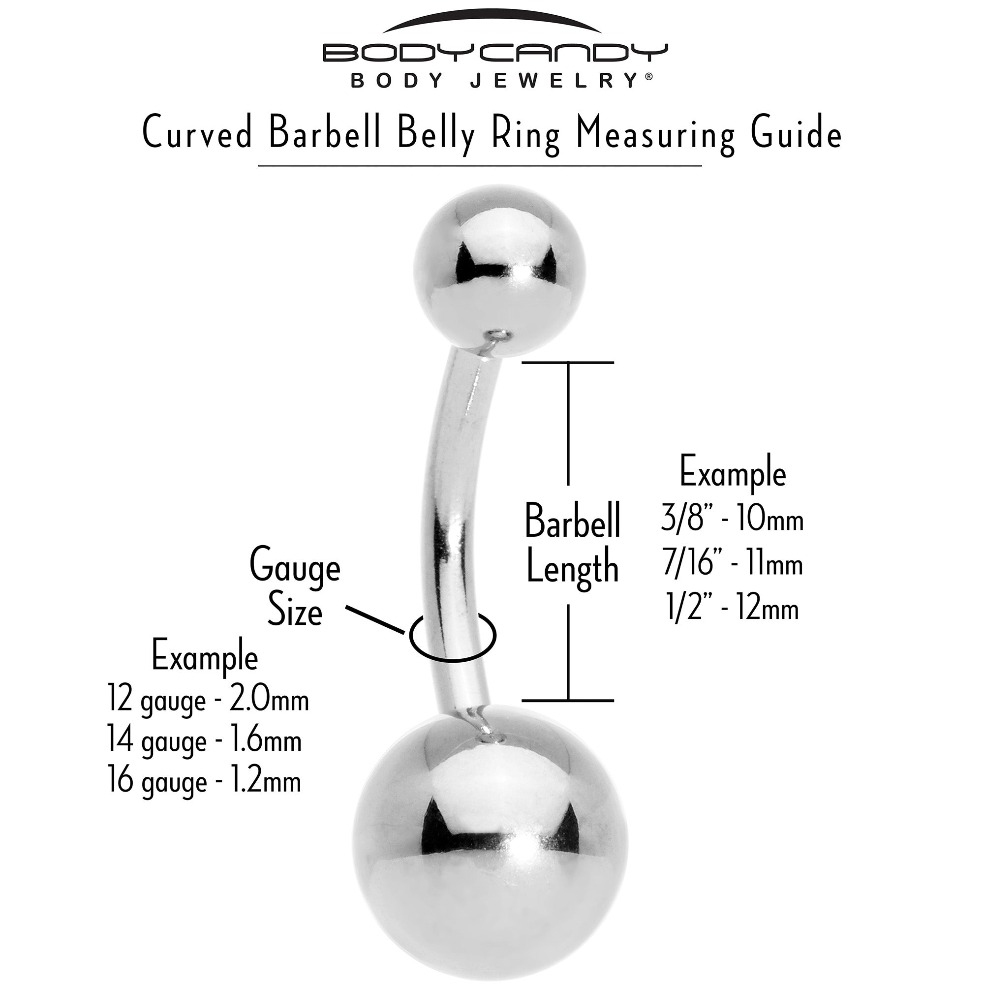 BodyCandy Aurora CZ Gem Snowflake Style Belly Ring — size reference