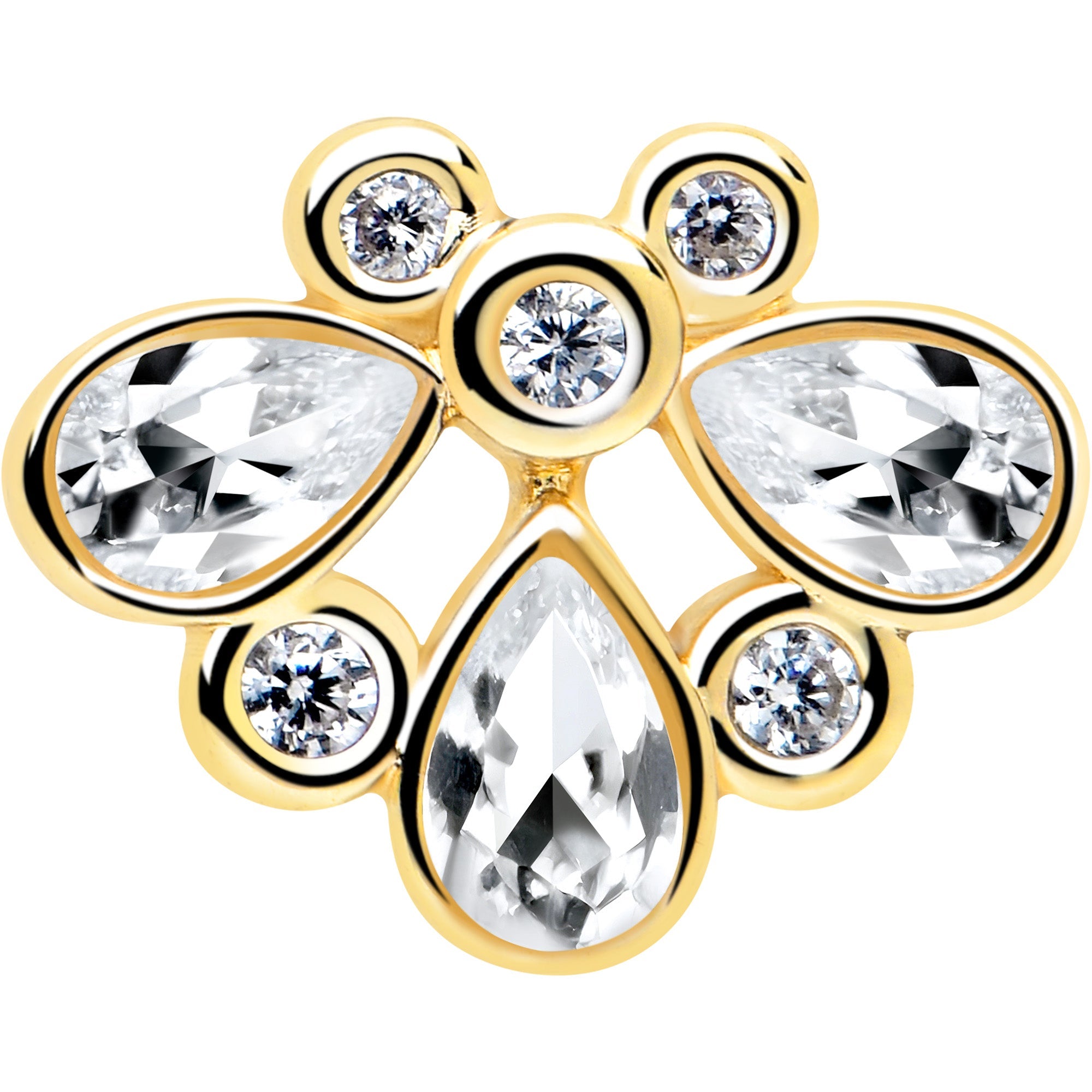 BodyCandy 16G 1/4 Clear Gem Golden Crown Deluxe Cartilage Tragus Earring — lifestyle context