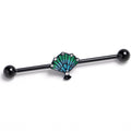 BodyCandy 14G Black PVD Serenity Ocean Magic Sea Shells Industrial Barbell 38mm — main product shot