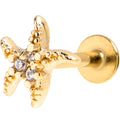 BodyCandy 16G 5/16 Clear Gem Gold Tone Lush Starfish Labret Monroe Tragus — main product shot