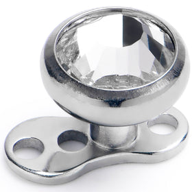 14G 5mm Gem Bezel Top 3 Hole Dermal Implant Grade Titanium Anchor Base