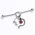 BodyCandy 14G Snake Heart Flower Dangle Project Bar 38mm — main product shot