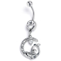 BodyCandy Clear Gem Riding Mermaid Dangle Belly Ring — main product shot