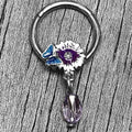 BodyCandy 16G 3/8 Purple Gem Passion Flower Butterfly Hinged Segment Ring — main product shot