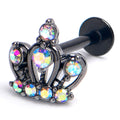 BodyCandy 16G 5/16 Aurora Gem Black Epic Crown Labret Monroe Tragus — main product shot