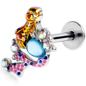 16G 1/4 Aurora Gem Abstract Mermaid Labret