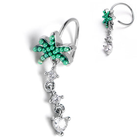 20G 5/16 Tropical Palms Dangle Helix Cartilage Earring