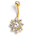 BodyCandy Clear CZ Gem Gold Tone Internally Threaded Sunny Glam Belly Ring — main product shot