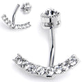 BodyCandy Clear CZ Gem Internally Threaded Arc Of Glam Belly Ring — main product shot