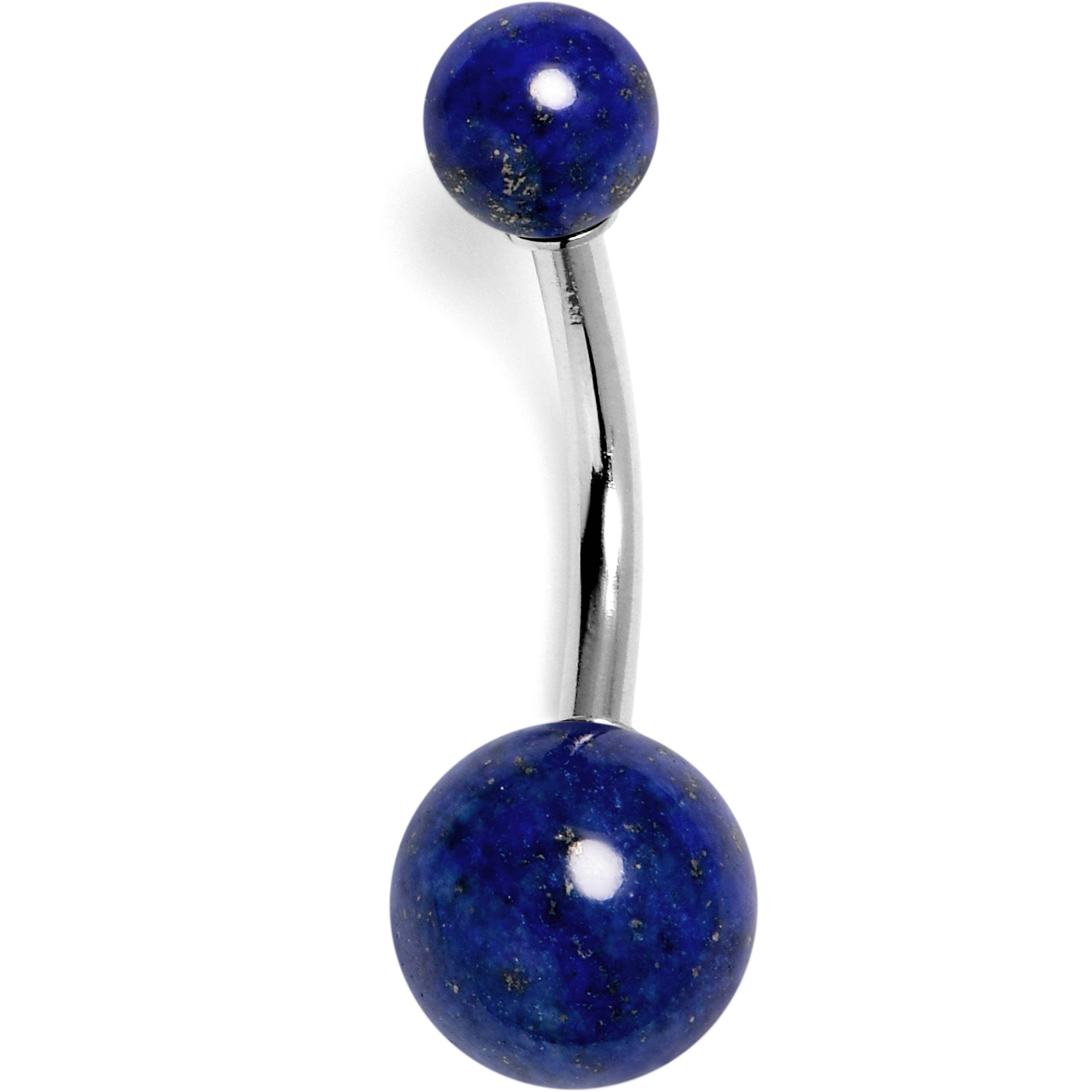 BodyCandy 14G 3/8 Blue Lapis Natural Stone Belly Ring — main product shot