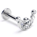 BodyCandy 16G 5/16 Clear Gem Scrolling Elegance Labret Monroe Tragus — main product shot