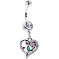 BodyCandy Emerald Passion CZ Gem Heart Dangle Belly Ring — main product shot