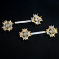 BodyCandy 14G 9/16 Clear Gem Classic Cross PTFE Bioplast Barbell Nipple Ring Set — main product shot