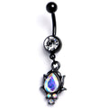BodyCandy Aurora CZ Gem Black Dream Drop Dangle Belly Ring — main product shot