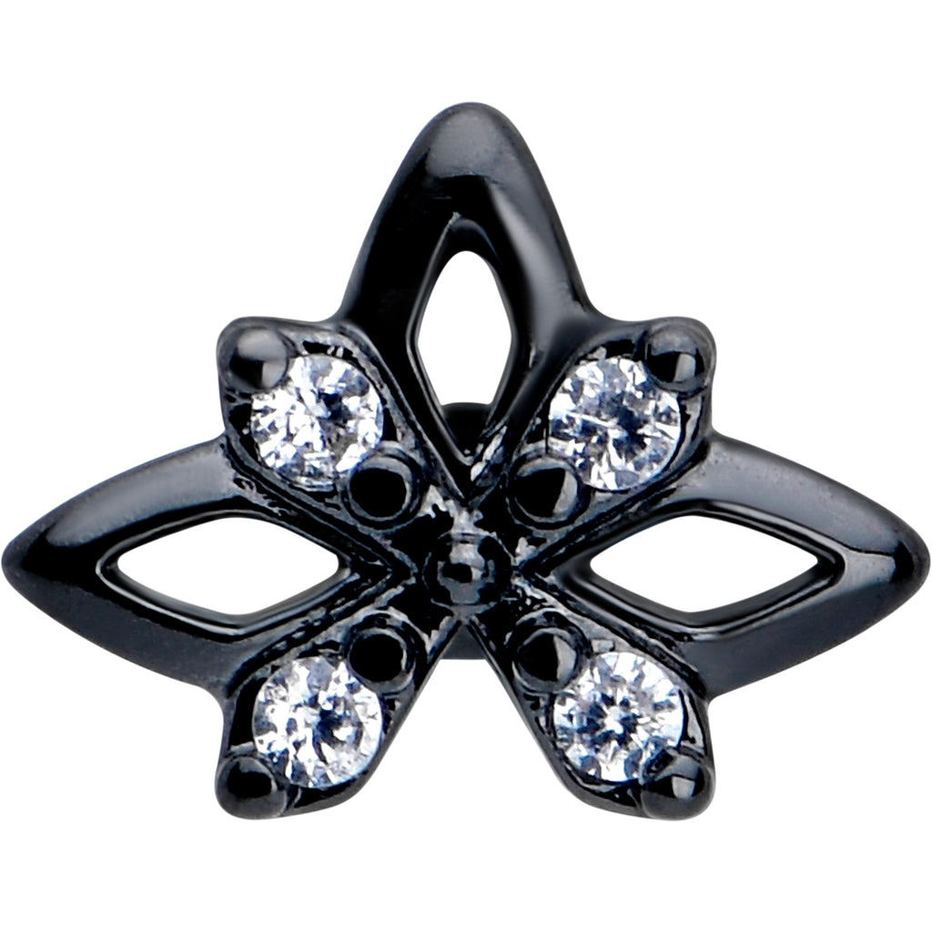 BodyCandy 16G Clear CZ Gem Black Gothic Star Flat Back Earring — lifestyle context