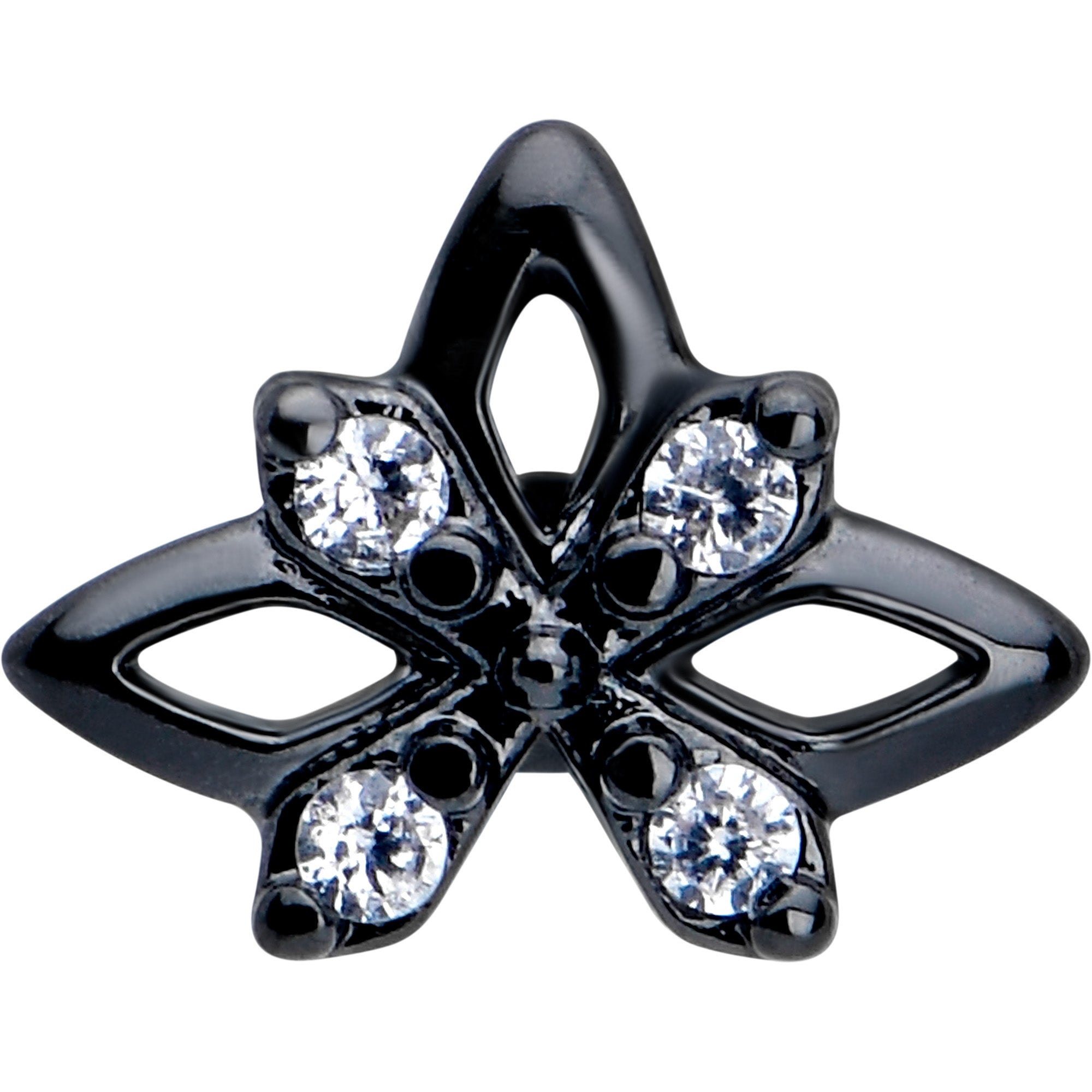 BodyCandy 20G 7mm Clear CZ Gem Black Gothic Star L Shape Nose Ring — lifestyle context