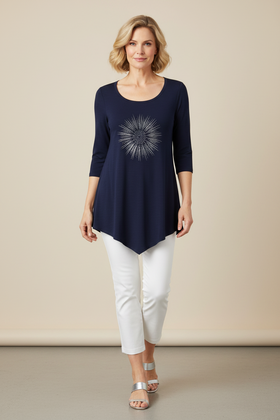 Marble Asymmetrical Tunic Top