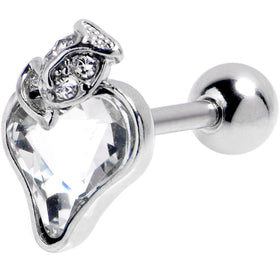 16G 1/4 Clear Gem Strawberry Love Cartilage Tragus Earring