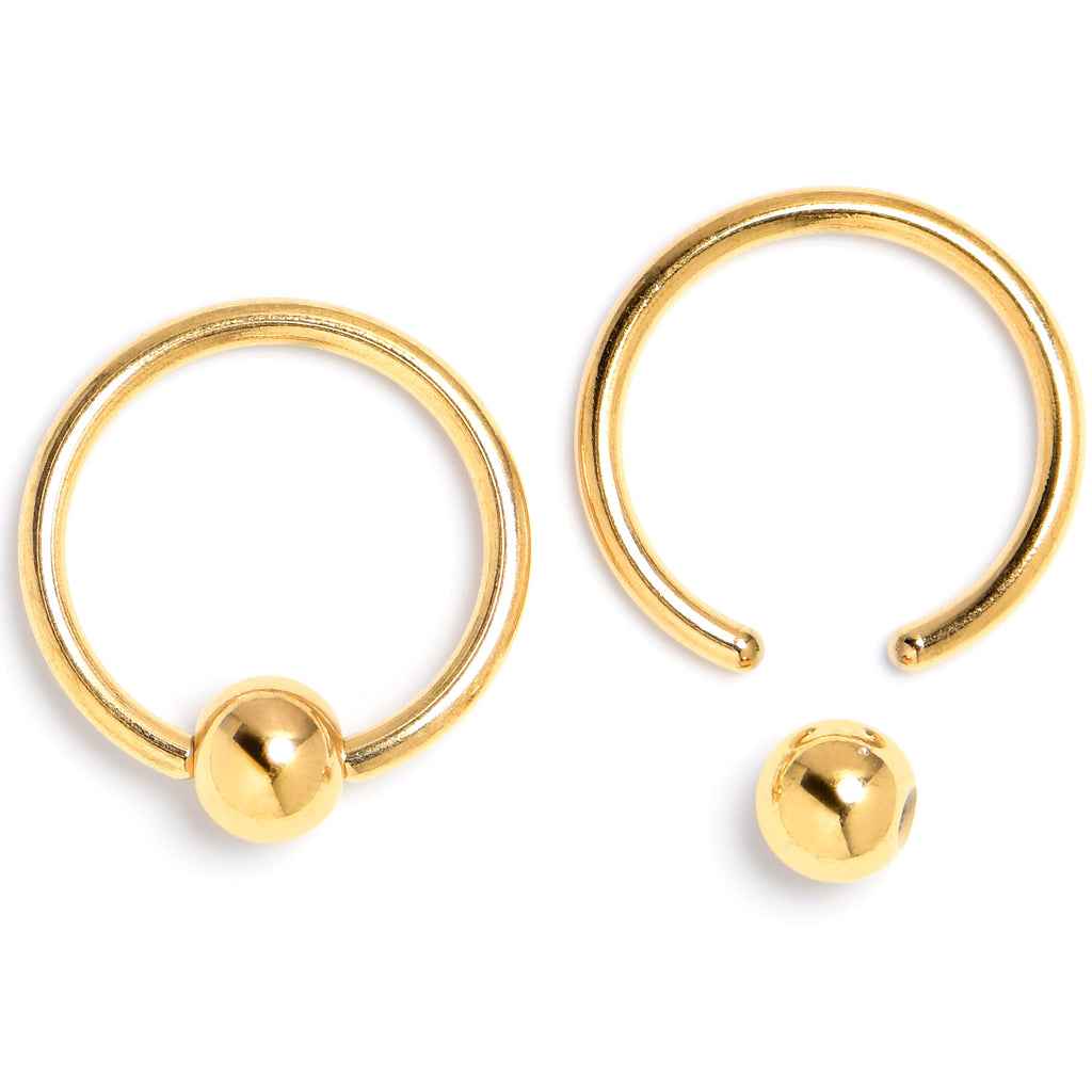 BodyCandy 16G 3/8 Gold Tone Regal Rose BCR Captive Ring Set of 4 — lifestyle context