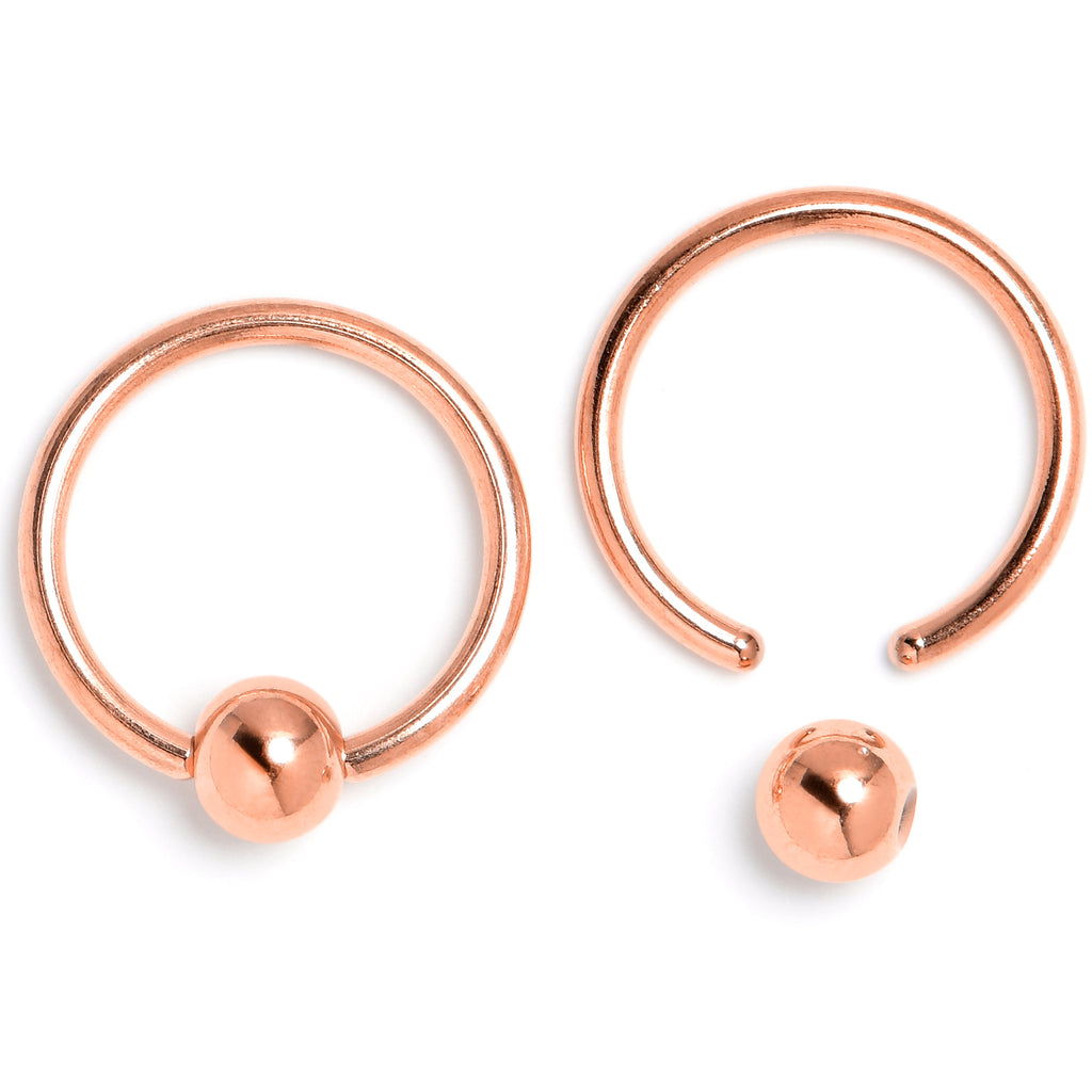 BodyCandy 16G 3/8 Clear Gem Rose Gold Tone Mystical BCR Captive Ring Set of 4 — lifestyle context