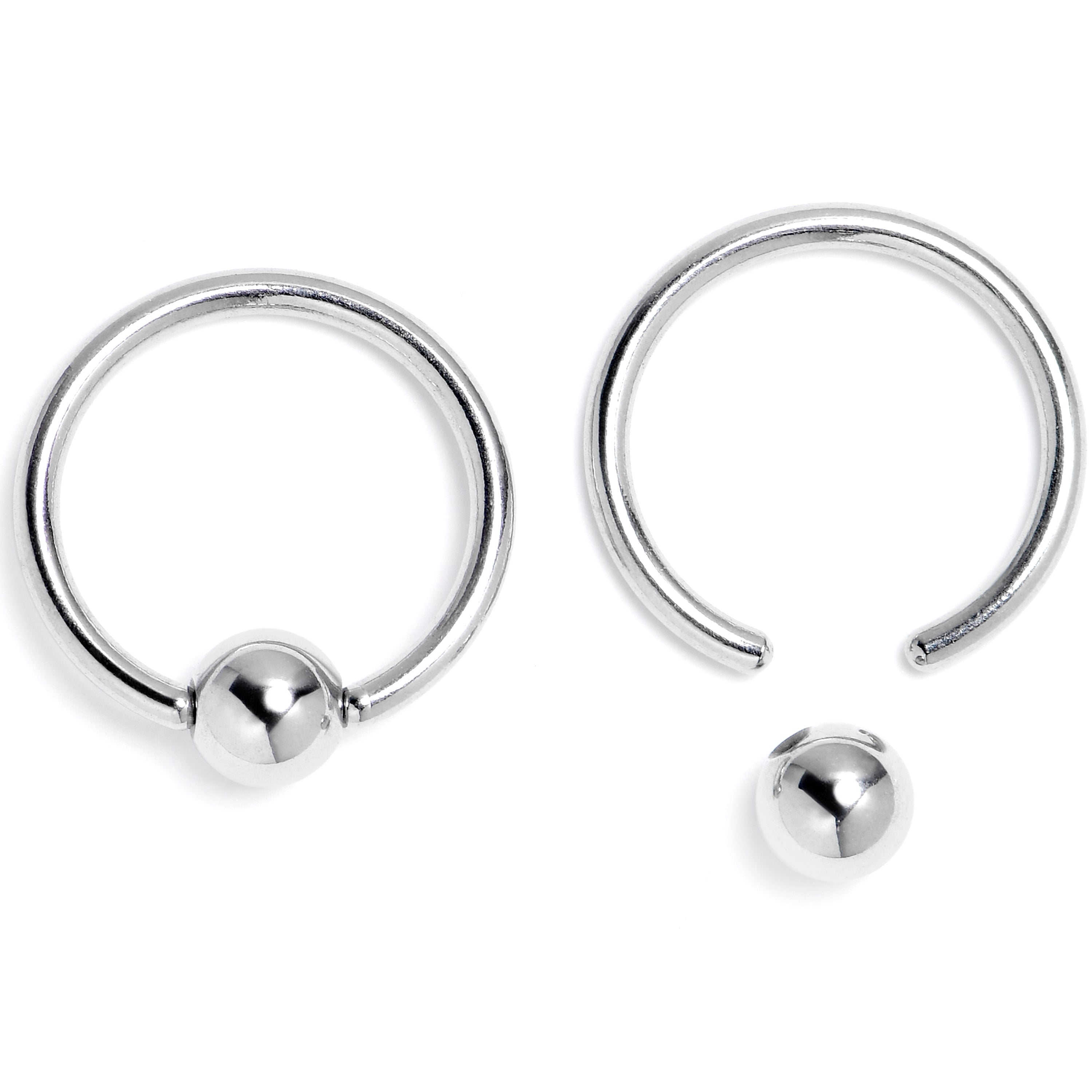 BodyCandy 16G 3/8 Crescent Moon BCR Captive Ring Set of 4 — lifestyle context