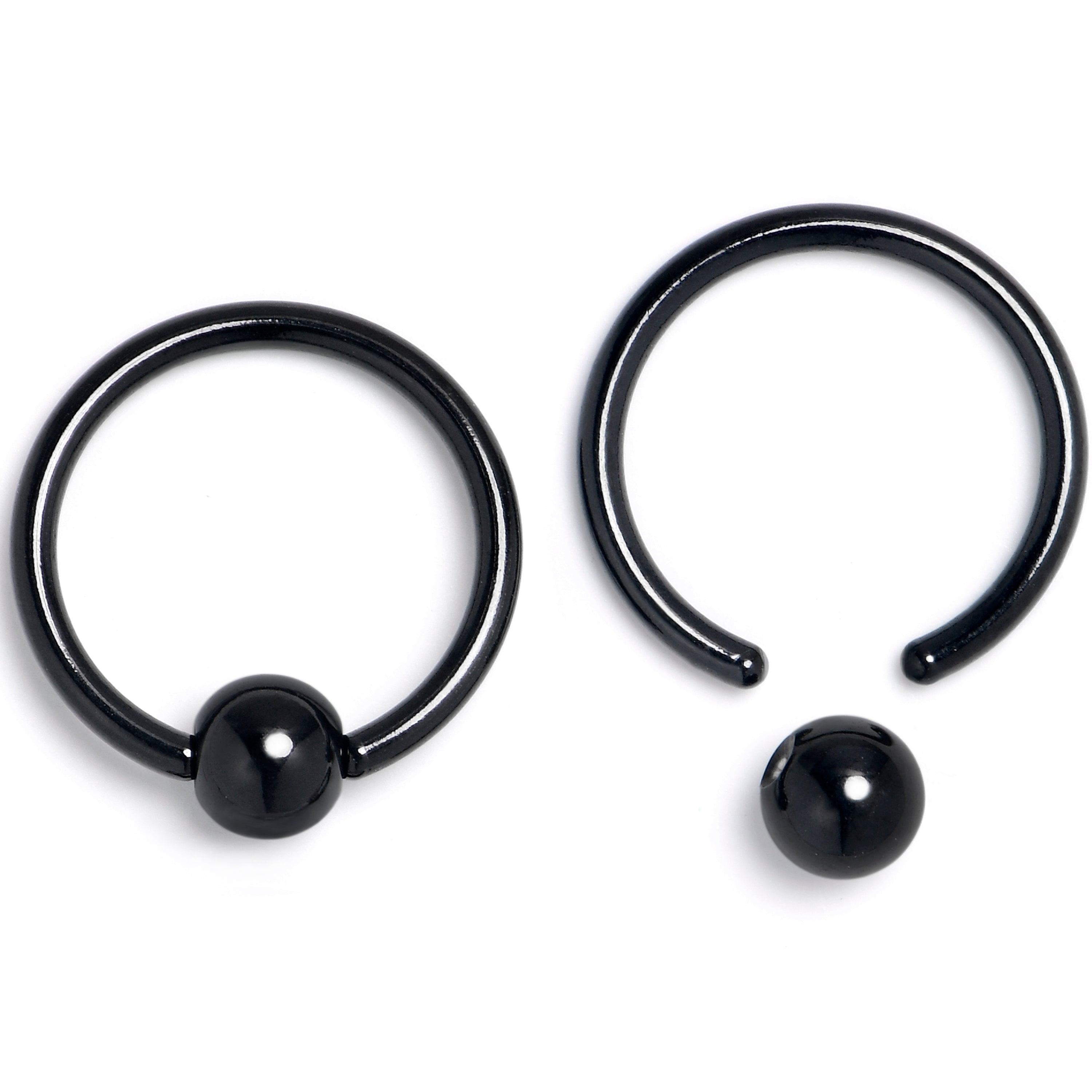 BodyCandy 16G 3/8 Clear Gem Black Mushroom BCR Captive Ring Set of 4 — lifestyle context