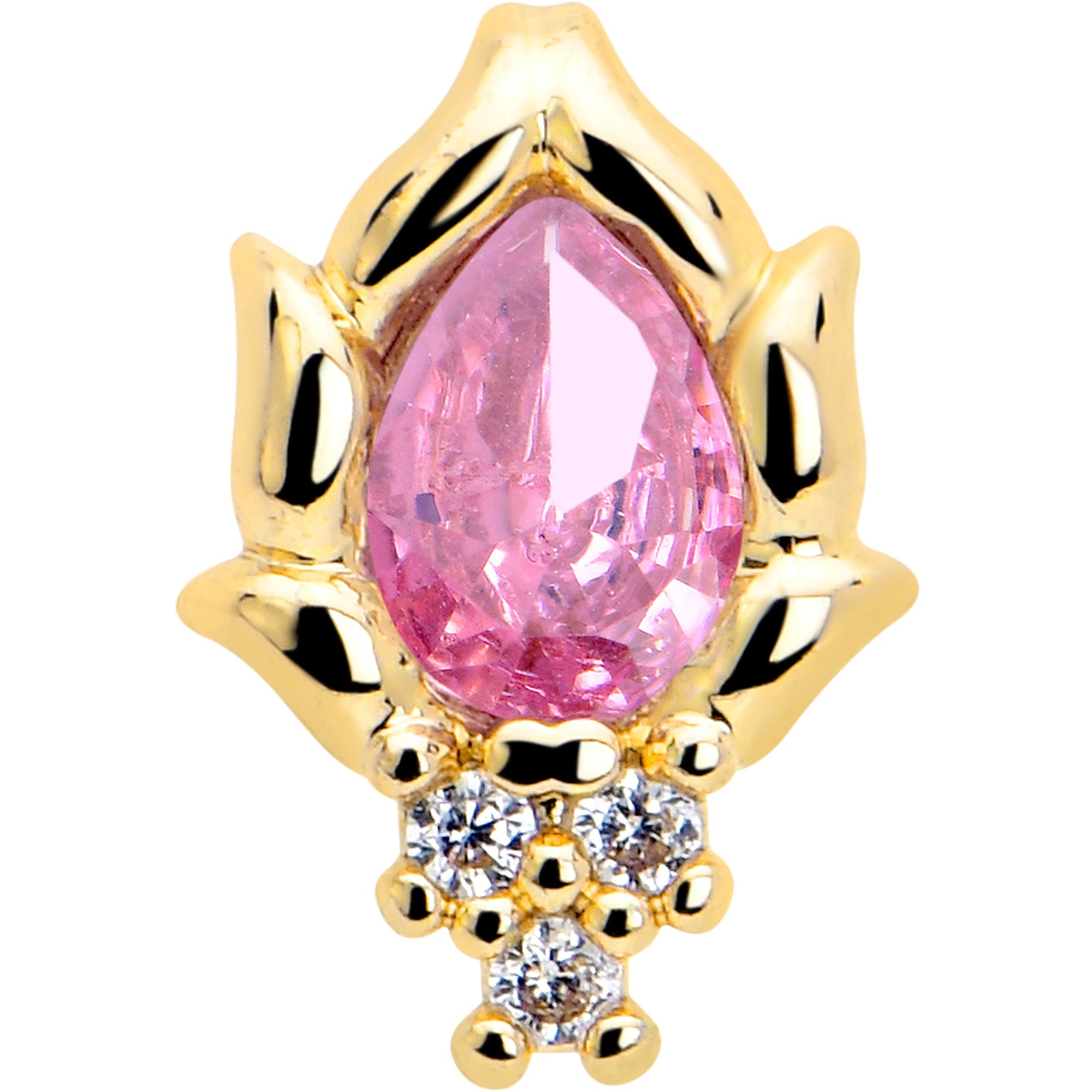 BodyCandy 16G 5/16 Pink CZ Gem Gold Tone Style Fire Labret Monroe Tragus — lifestyle context
