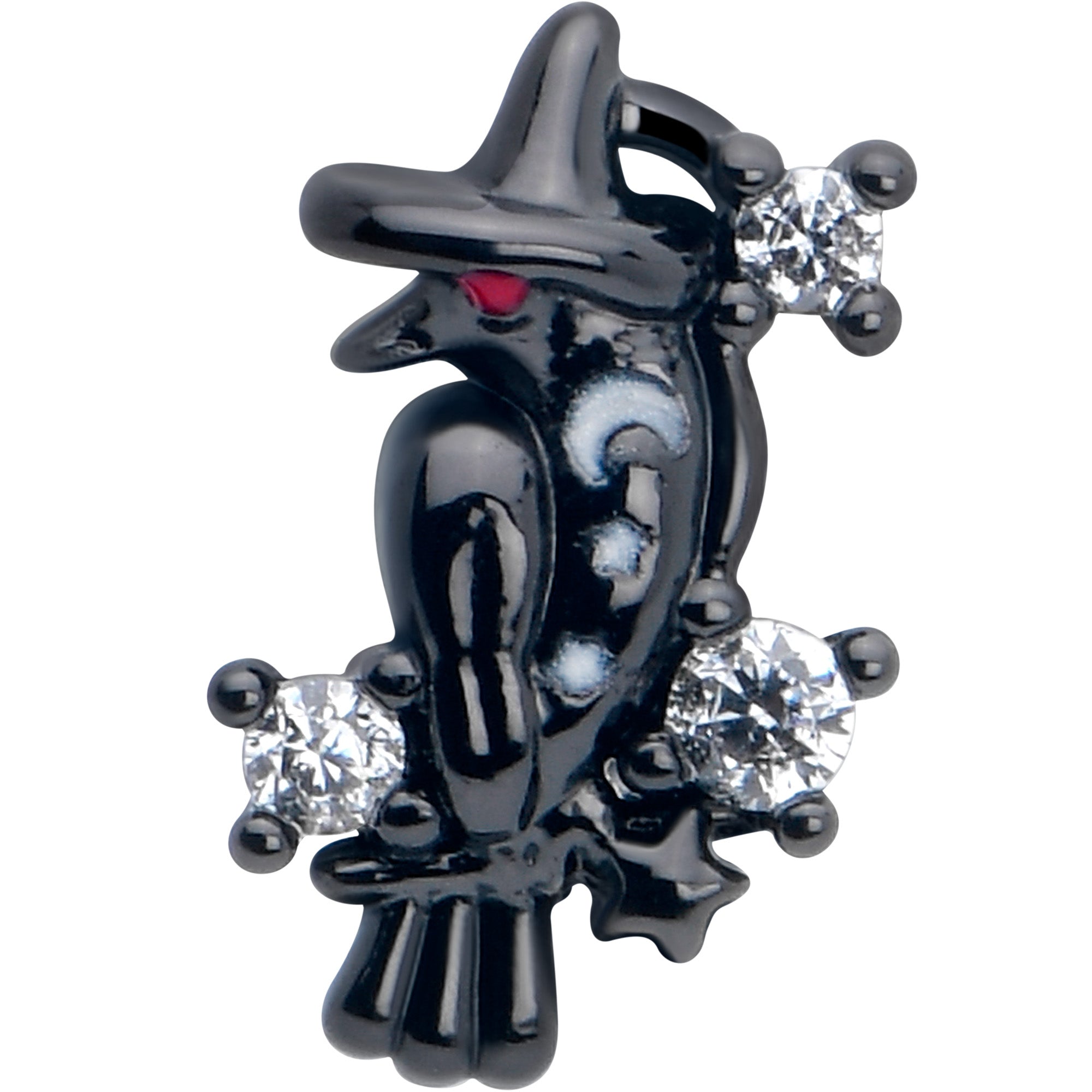 BodyCandy 16G 1/4 Clear CZ Gem Black Raven Witch Labret Monroe Tragus — lifestyle context