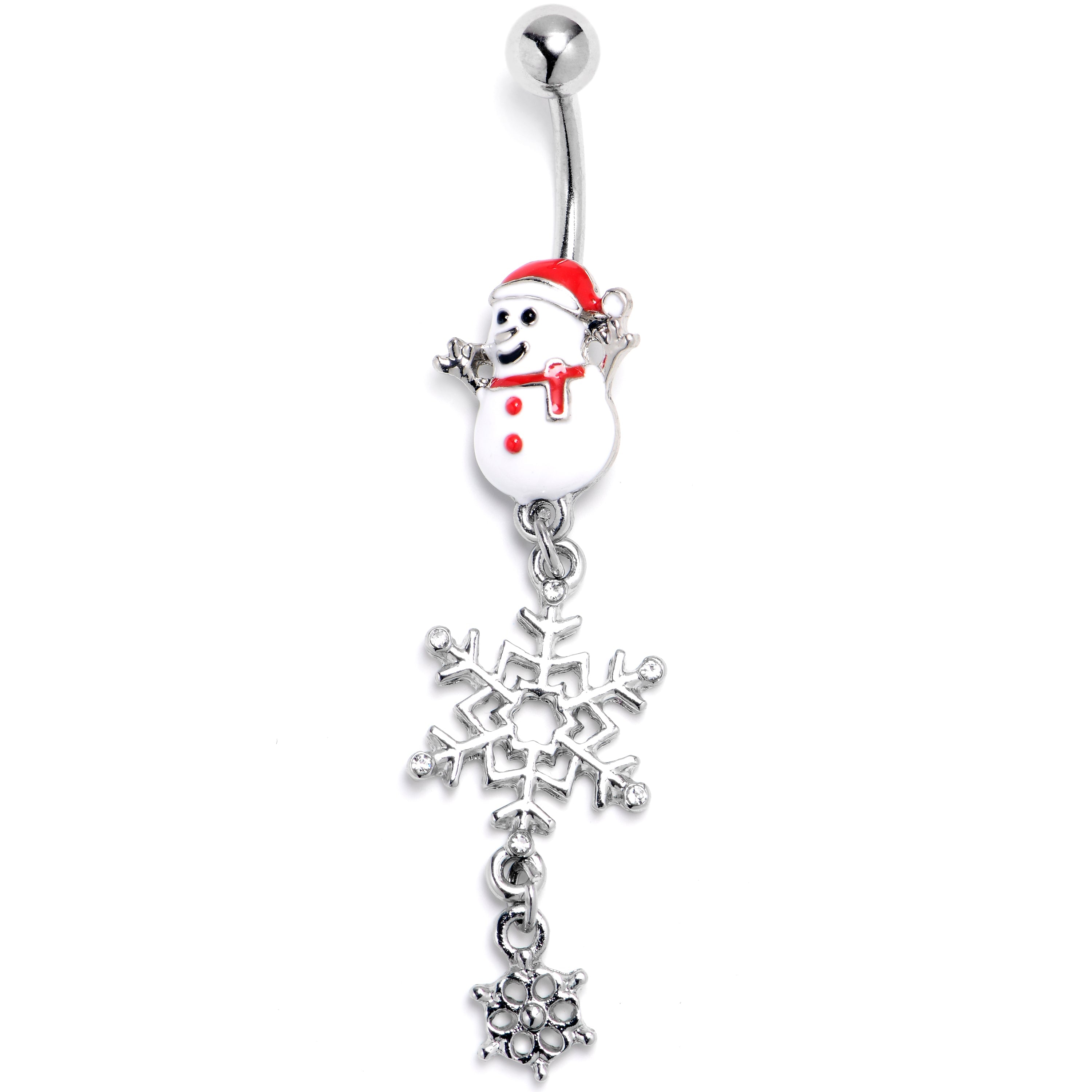 BodyCandy Hooray For Snow Snowman Dangle Belly Ring — main product shot